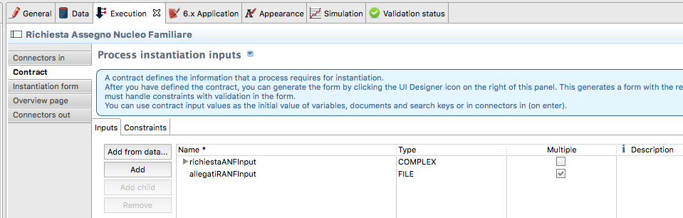 Process Instantiation Inputs